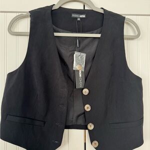Fashion Nova Classic Black Button-Up Vest